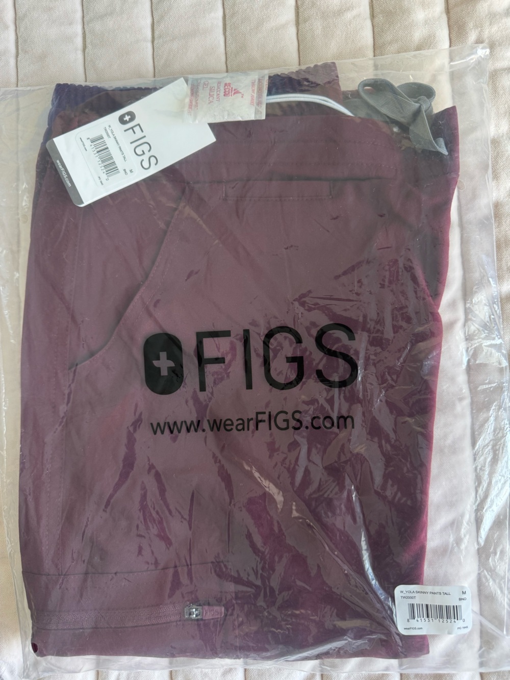 Figs Burgundy Yola Slim Scrub Pants
